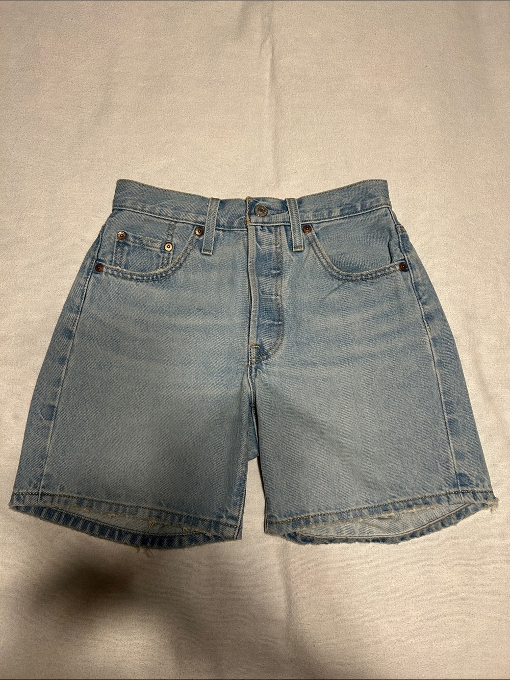 Levi's Light Blue 501 High-Rise Denim Shorts
